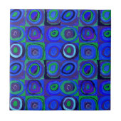 Kandinsky Farbstudien Blue Quadrate Square Circle Fliese (Vorderseite)