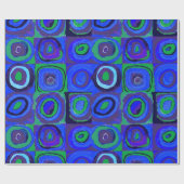 Kandinsky Farbstudien Blue Quadrate Square Circle Geschenkpapier (Flach)