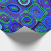 Kandinsky Farbstudien Blue Quadrate Square Circle Geschenkpapier (Ecke)