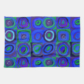 Kandinsky Farbstudien Blue Quadrate Square Circle Geschirrtuch (Horizontal)
