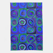 Kandinsky Farbstudien Blue Quadrate Square Circle Geschirrtuch (Vertikal)