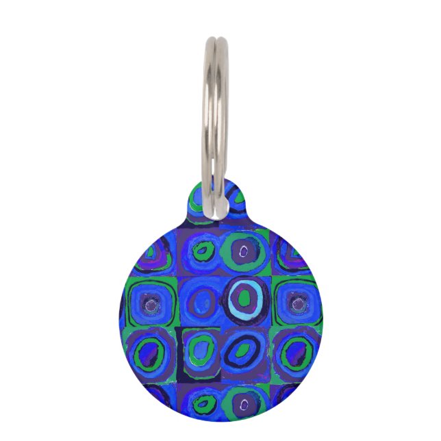 Kandinsky Farbstudien Blue Quadrate Square Circle Haustiermarke (Vorderseite)