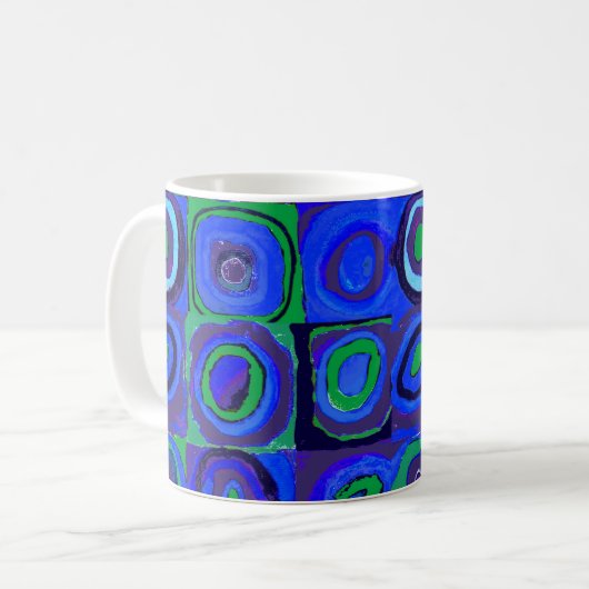 Kandinsky Farbstudien Blue Quadrate Square Circle Kaffeetasse (Vorderseite Links)