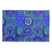 Kandinsky Farbstudien Blue Quadrate Square Circle Kissenbezug (Rückseite)