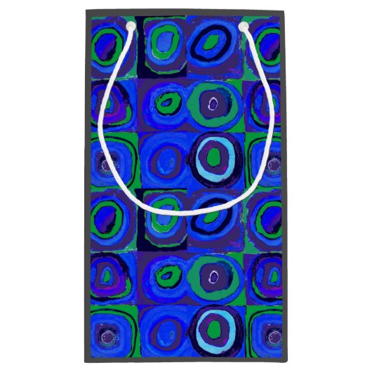 Kandinsky Farbstudien Blue Quadrate Square Circle Kleine Geschenktüte (Rückseite)