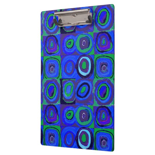 Kandinsky Farbstudien Blue Quadrate Square Circle Klemmbrett (Links)