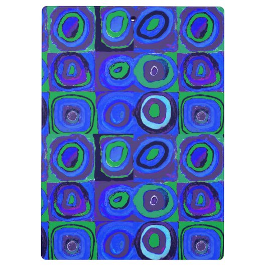 Kandinsky Farbstudien Blue Quadrate Square Circle Klemmbrett (Rückseite)