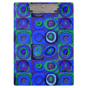 Kandinsky Farbstudien Blue Quadrate Square Circle Klemmbrett
