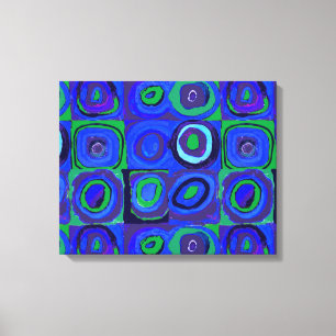 Kandinsky Farbstudien Blue Quadrate Square Circle Leinwanddruck