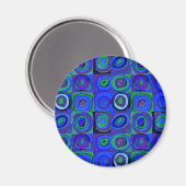 Kandinsky Farbstudien Blue Quadrate Square Circle Magnet (Vorderseite/Rückseite)