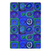 Kandinsky Farbstudien Blue Quadrate Square Circle Mini Klemmbrett (Rückseite)