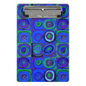 Kandinsky Farbstudien Blue Quadrate Square Circle Mini Klemmbrett (Vorderseite)