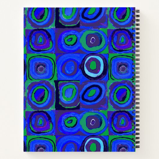 Kandinsky Farbstudien Blue Quadrate Square Circle Notizblock (Rückseite)