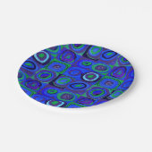 Kandinsky Farbstudien Blue Quadrate Square Circle Pappteller (Schrägansicht)