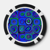 Kandinsky Farbstudien Blue Quadrate Square Circle Pokerchips (Rückseite)