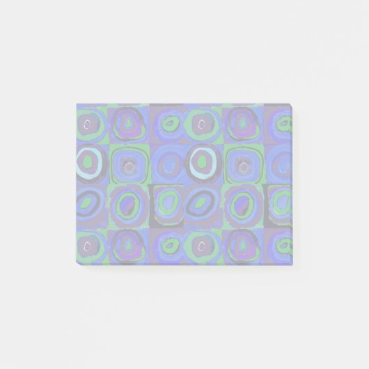 Kandinsky Farbstudien Blue Quadrate Square Circle Post-it Klebezettel (Vorderseite)