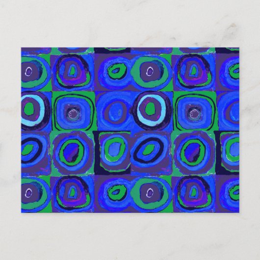 Kandinsky Farbstudien Blue Quadrate Square Circle Postkarte (Vorderseite)
