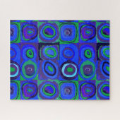 Kandinsky Farbstudien Blue Quadrate Square Circle Puzzle (Horizontal)