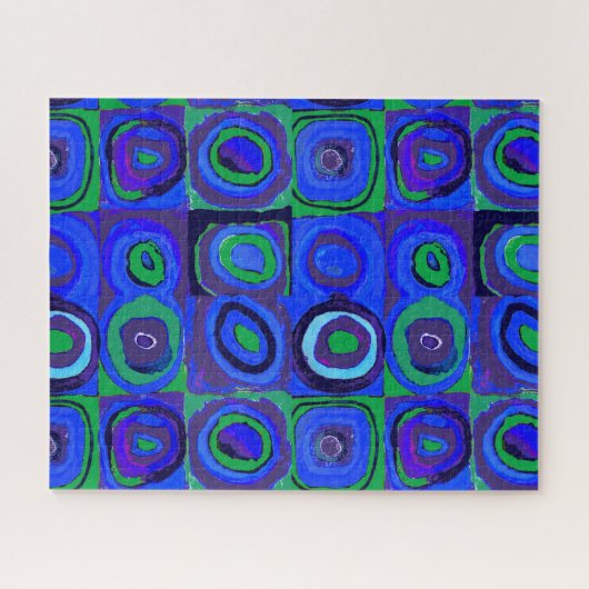 Kandinsky Farbstudien Blue Quadrate Square Circle Puzzle (Horizontal)