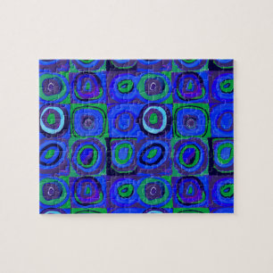 Kandinsky Farbstudien Blue Quadrate Square Circle Puzzle