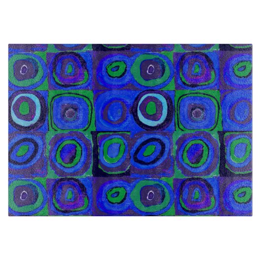 Kandinsky Farbstudien Blue Quadrate Square Circle Schneidebrett (Vorderseite)