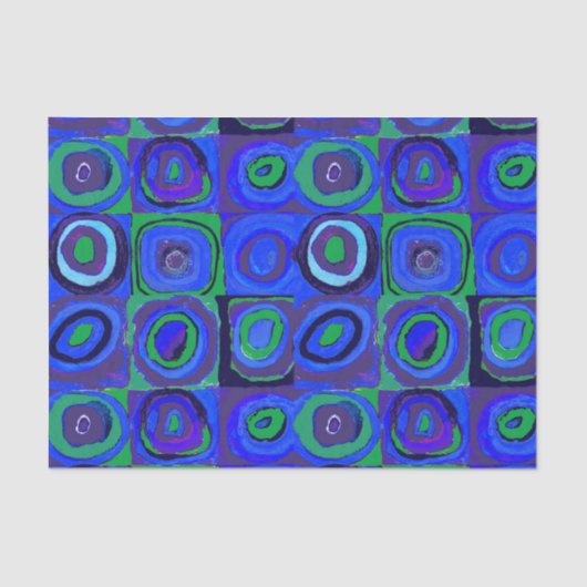 Kandinsky Farbstudien Blue Quadrate Square Circle Seidenpapier (Vorderseite)