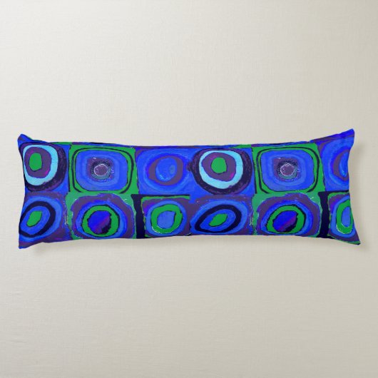 Kandinsky Farbstudien Blue Quadrate Square Circle Seitenschläferkissen (Rückseite)