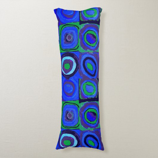 Kandinsky Farbstudien Blue Quadrate Square Circle Seitenschläferkissen (Vorderseite Vertikal)