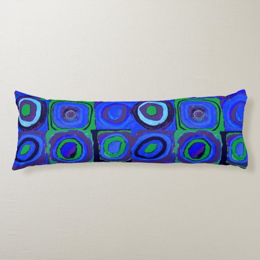 Kandinsky Farbstudien Blue Quadrate Square Circle Seitenschläferkissen (Vorderseite)