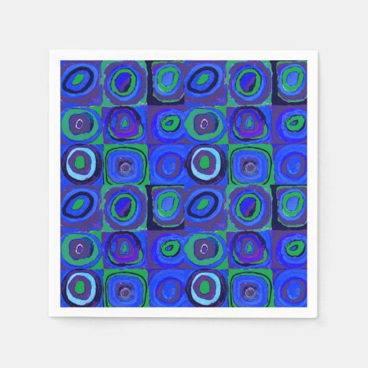Kandinsky Farbstudien Blue Quadrate Square Circle Serviette (Vorderseite)