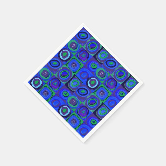 Kandinsky Farbstudien Blue Quadrate Square Circle Serviette (Ecke)