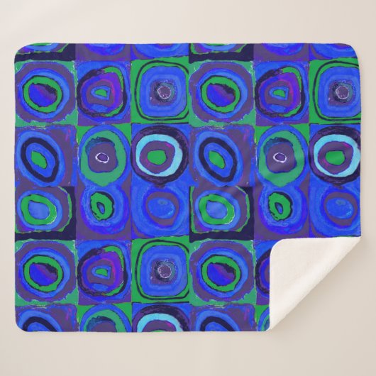 Kandinsky Farbstudien Blue Quadrate Square Circle Sherpadecke (Vorderseite (Horizontal))