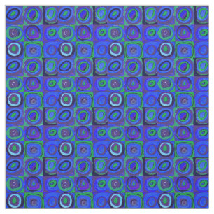 Kandinsky Farbstudien Blue Quadrate Square Circle Stoff