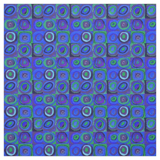 Kandinsky Farbstudien Blue Quadrate Square Circle Stoff (Muster)