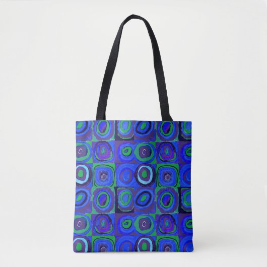 Kandinsky Farbstudien Blue Quadrate Square Circle Tasche (Vorderseite)