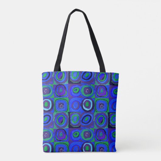 Kandinsky Farbstudien Blue Quadrate Square Circle Tasche (Rückseite)