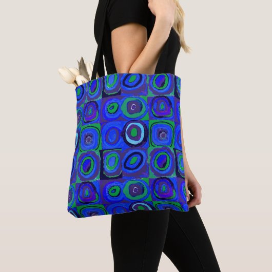 Kandinsky Farbstudien Blue Quadrate Square Circle Tasche (Von Nahem)