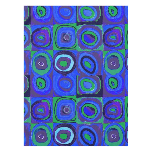 Kandinsky Farbstudien Blue Quadrate Square Circle Tischdecke (Vorderseite)