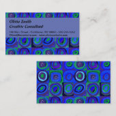 Kandinsky Farbstudien Blue Quadrate Square Circle Visitenkarte (Vorne/Hinten)