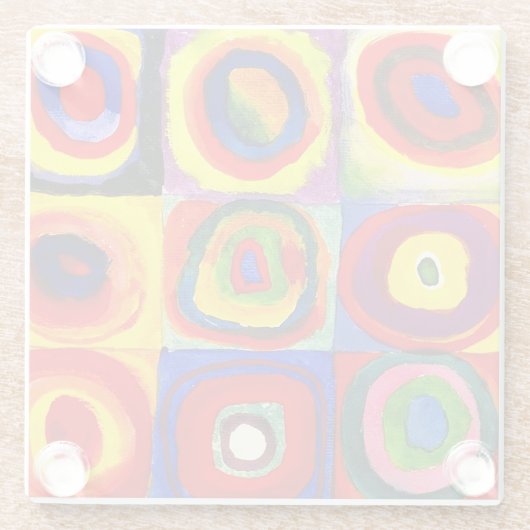 Kandinsky Farbstudien Quadrate Quadrate Quadrate Z Glasuntersetzer (Rückseite)