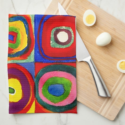 Kandinsky Farbstudien Quadrate Quadrate Quadrate Z Küchentuch (Viertel Falte)