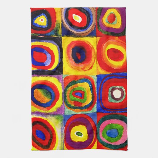Kandinsky Farbstudien Quadrate Quadrate Quadrate Z Küchentuch (Vertikal)