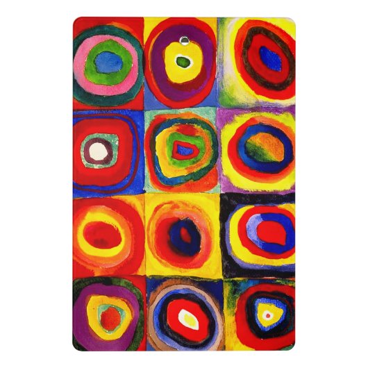 Kandinsky Farbstudien Quadrate Quadrate Quadrate Z Mini Klemmbrett (Rückseite)