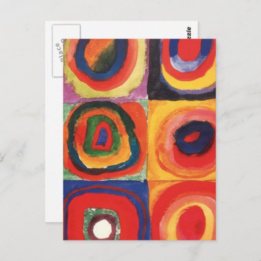 Kandinsky Farbstudien Quadrate Quadrate Quadrate Z Postkarte (Vorne/Hinten)