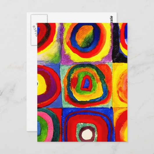 Kandinsky Farbstudien Quadrate Quadrate Quadrate Z Postkarte (Vorne/Hinten)