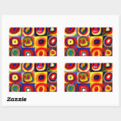 Kandinsky Farbstudien Quadrate Quadrate Quadrate Z Rechteckiger Aufkleber (Blatt)