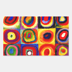 Kandinsky Farbstudien Quadrate Quadrate Quadrate Z Rechteckiger Aufkleber