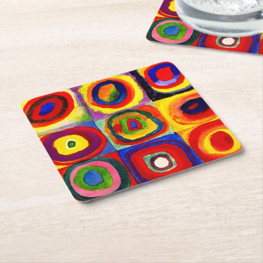 Kandinsky Farbstudien Quadrate Quadrate Quadrate Z Rechteckiger Pappuntersetzer (angewinkelt)