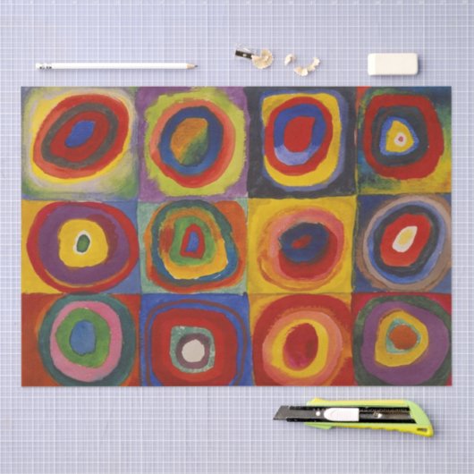 Kandinsky Farbstudium Quadrate Seidenpapier (Handwerk)