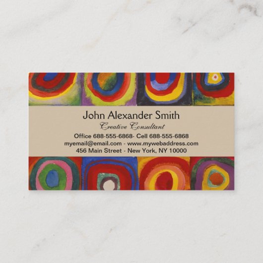 Kandinsky Farbstudium Quadrate Visitenkarte (Rückseite)